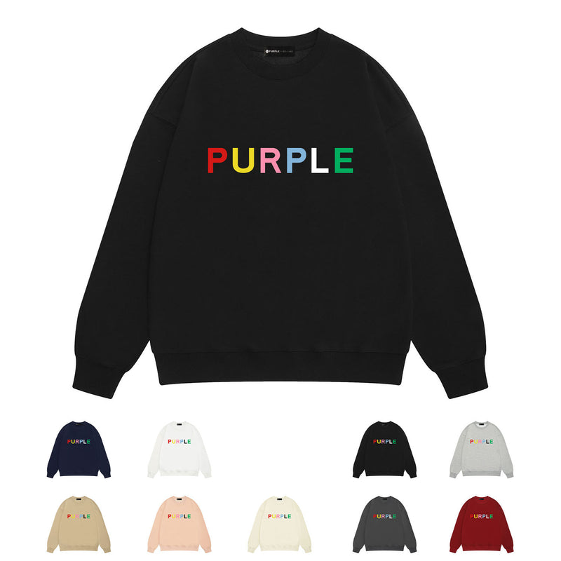 Purple Brand Sweatshirt Loose Crew Neck Sweater