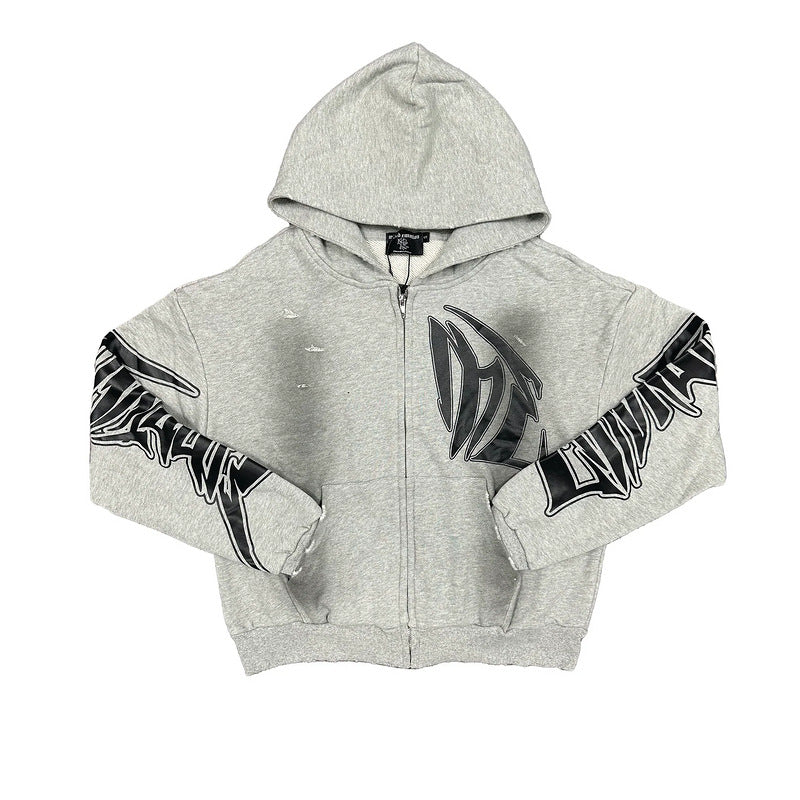 Mixed Emotion T-Shirt Vintage Loose Casual Cardigan Hoodie Jacket