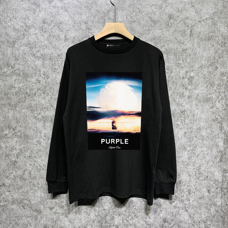 Purple Brand Long Sleeve T-Shirt Fashion Loose Long Sleeve Top