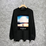 Purple Brand Long Sleeve T-Shirt Fashion Loose Long Sleeve Top