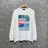Purple Brand Long Sleeve T-Shirt Fashion Loose Long Sleeve Top