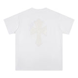 CHH Chrome Heart T Shirts Croix Cross Color Embroidery Printed Short Sleeve T-Shirt Loose