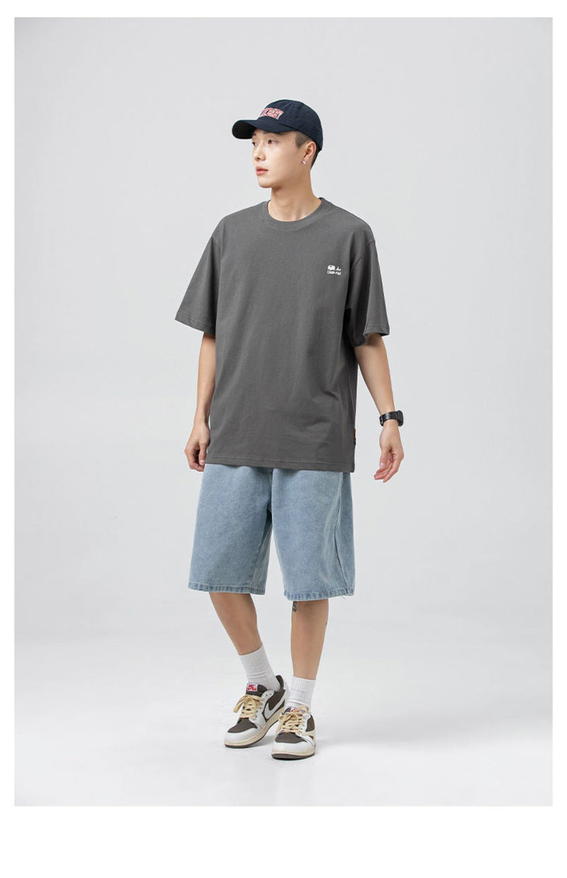 Men T-Shirts Short Sleeve T-shirt Men's and Women's Tops Summer Loose Half-Length Sleeve Versatile Casual