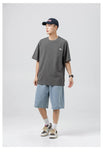 Men T-Shirts Short Sleeve T-shirt Men's and Women's Tops Summer Loose Half-Length Sleeve Versatile Casual