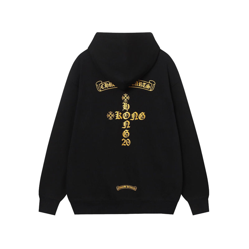 CHH Chrome Heart Hoodie Autumn and winter men and women CH Sanskrit cross full back logo