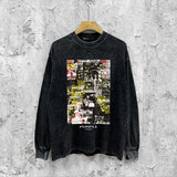 Purple Brand Distressed Long Sleeve Shirt Fashion Distressed Loose Long-sleeved Top