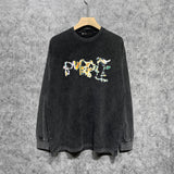 Purple Brand Distressed Long Sleeve Shirt Fashion Distressed Loose Long-sleeved Top