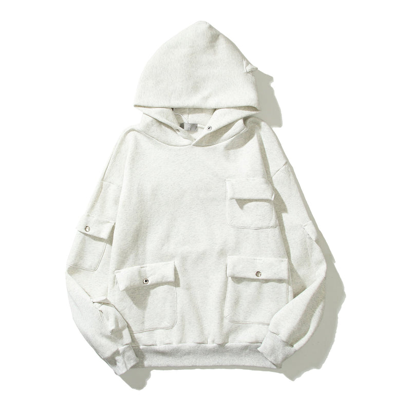 Kanye West Sunday Service Hoodie Vintage Fleece-Lined Hooded Multi-Pocket Thickened Hoodie