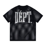 Gallery Dept T-Shirt Alphabet Print Hollow Mesh Short Sleeve T-Shirt