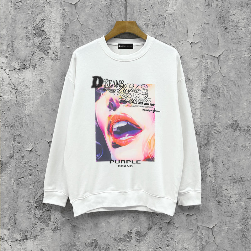 Purple Brand Sweatshirt Loose Crew Neck Sweater