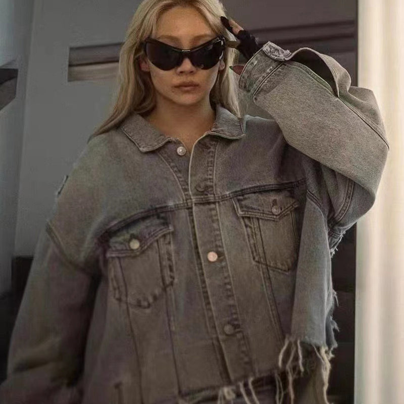 MIJKO Mens Jacket Unisex Denim Jacket