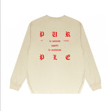 Purple Brand Long Sleeve T-Shirt Fashion Loose Long Sleeve Top