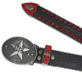 Hip-hop punk rhinestone belt dark style