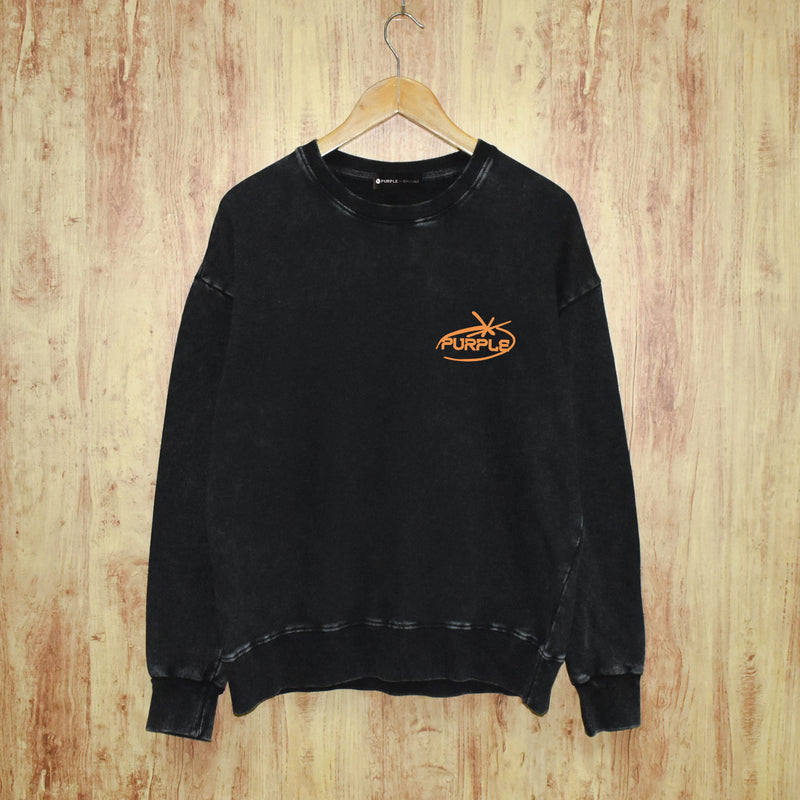 Purple Brand Distressed Sweatshirt Retro Vintage Crew Neck Sweater