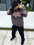 Hellstar Hoodie Retro Distressed Graffiti Loose Fleece-lined