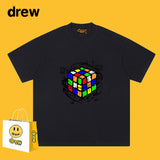 Drew T Shirts Short Sleeve Cube Graffiti Printing