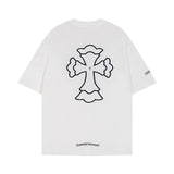 CHH Chrome Heart T Shirts Cross Print Short Sleeve T-Shirt Loose