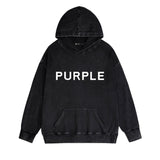 Purple Brand Distressed Hoodie Fashion Old Loose Hooded Sweater
