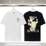 Casablanca T Shirts Cactus Print Loose Cotton Tee