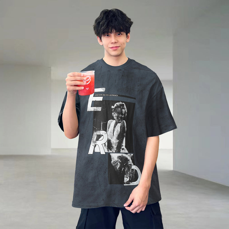 ERD T Shirts Marilyn Portrait Short Sleeve Casual