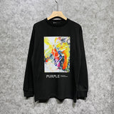 Purple Brand Long Sleeve T-Shirt Fashion Loose Long Sleeve Top