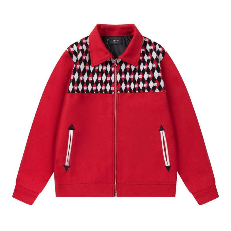 Amiri Jacket autumn and winter AMI stitching embroidery logo for men and women