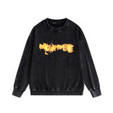 Purple Brand Distressed Sweatshirt Retro Vintage Crew Neck Sweater