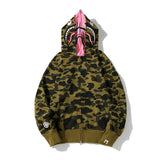 Bathing Ape Hoodie Shark Under the Stars Hooded Cardigan Zip Double Hat Camo Sweater Jacket