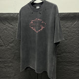 Men Vintage T-Shirts SAINT MICHAEL "HARLEY DAVIDSON" Washed Black Tee