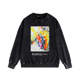 Purple Brand Distressed Sweatshirt Retro Vintage Crew Neck Sweater