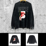 Purple Brand Distressed Long Sleeve Shirt Fashion Distressed Loose Long-sleeved Top