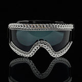 Trendy punk glasses metal chain