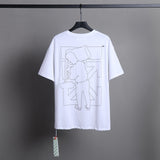 Paint Flower Pattern on the Back of Ow T Shirts for Men and Women