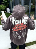 Hellstar Hoodie Retro Distressed Graffiti Loose Fleece-lined