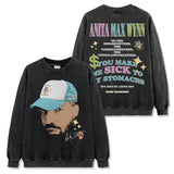 Drake Hoodie Vintage Printed Washed Short Sleeve T-Shirt