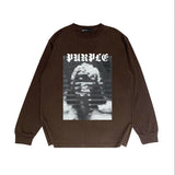 Purple Brand Long Sleeve T-Shirt Fashion Loose Long Sleeve Top