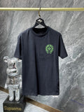 CHH Chrome Hearts T Shirts Fluorescent Green Classic Big Horseshoe Short Sleeve T-shirt
