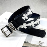 Chh Chrome Heart Belt Colored Cross Flower Lychee Pattern