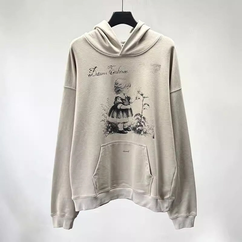 Mens Vintage T-Shirts vintage American hooded sweater loose