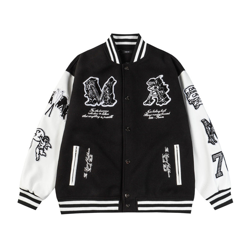 Amiri Jacket AMI Angel Ares Baseball Jacket Jacket Men's and Women's