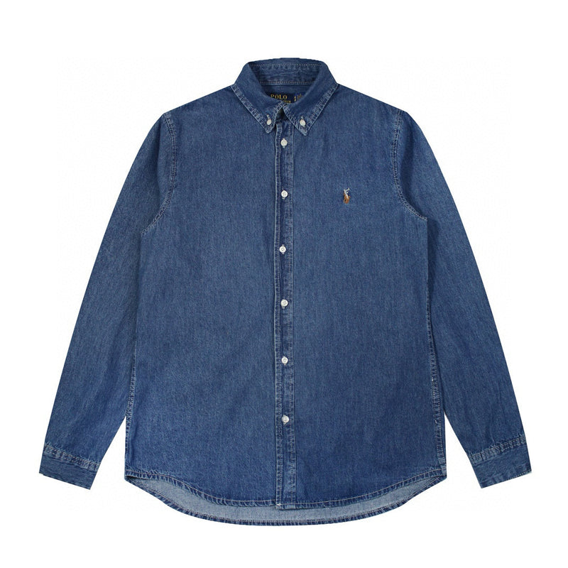 Ralph Lauren Coat Ralph Lauren War Horse Logo Embroidery Lapel Long Sleeve Shirt Casual