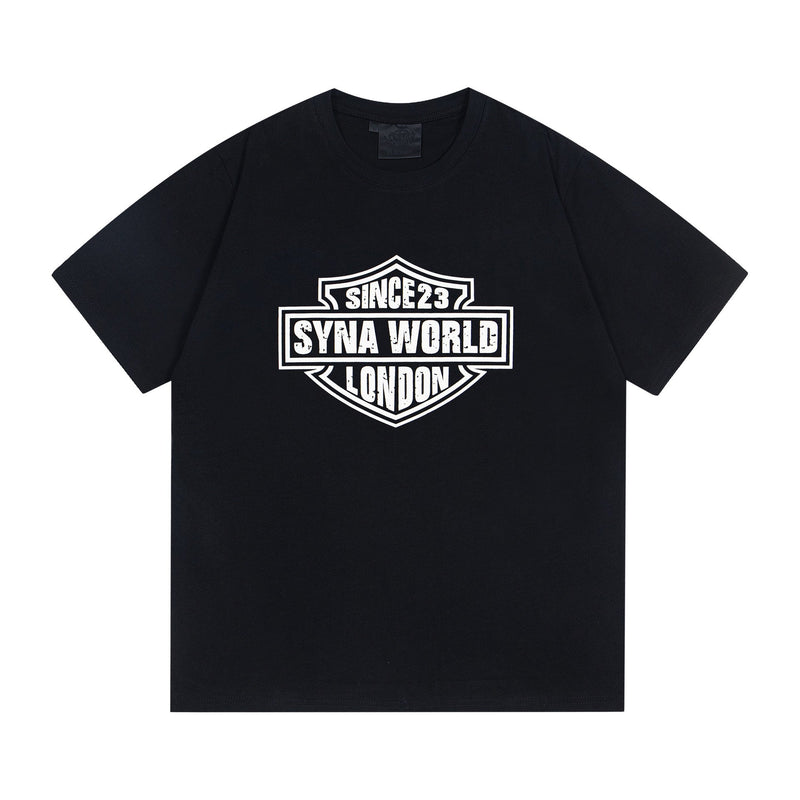 Synaworld T Shirts central cee Short Sleeve Classic Letter Print Loose Casual T-Shirt