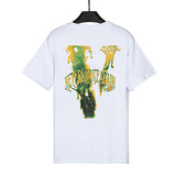 Vlone T Shirts Fashion Brand Summer High Street Men's and Women's T-shirt American Street Loose