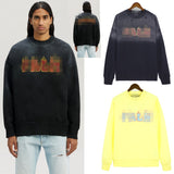 Palm Angle Sweatshirt Palm Angels Washed Flame Print Long Sleeve Crew Neck Sweater Men and Women