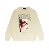 Purple Brand Long Sleeve T-Shirt Fashion Loose Long Sleeve Top