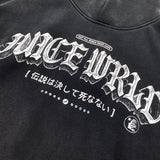 Hellstar Hoodie Vintage Distressed Heavy Velvet Padded Loose