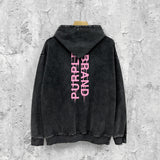 Purple Brand Distressed Hoodie Fashion Old Loose Hooded Sweater