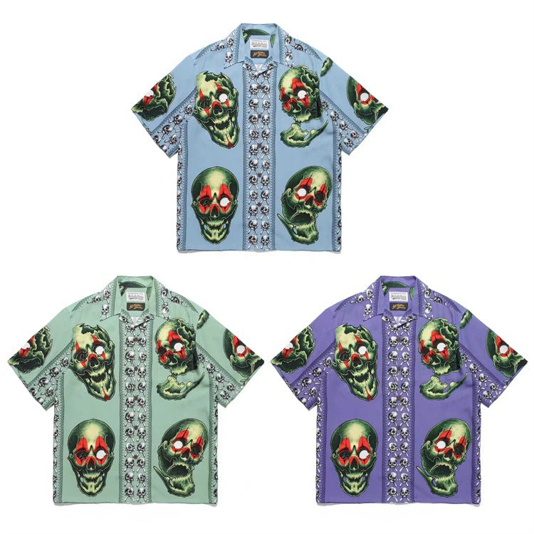 GUILTYPARTIES TIGER Shirts STUDIO Tattooed Skull, Short Sleeve Shirt