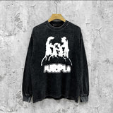 Purple Brand Distressed Long Sleeve Shirt Fashion Distressed Loose Long-sleeved Top