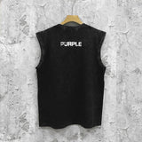 Purple Brand Distressed Tank T Shirts Distressed Sleeveless T-shirt Vest